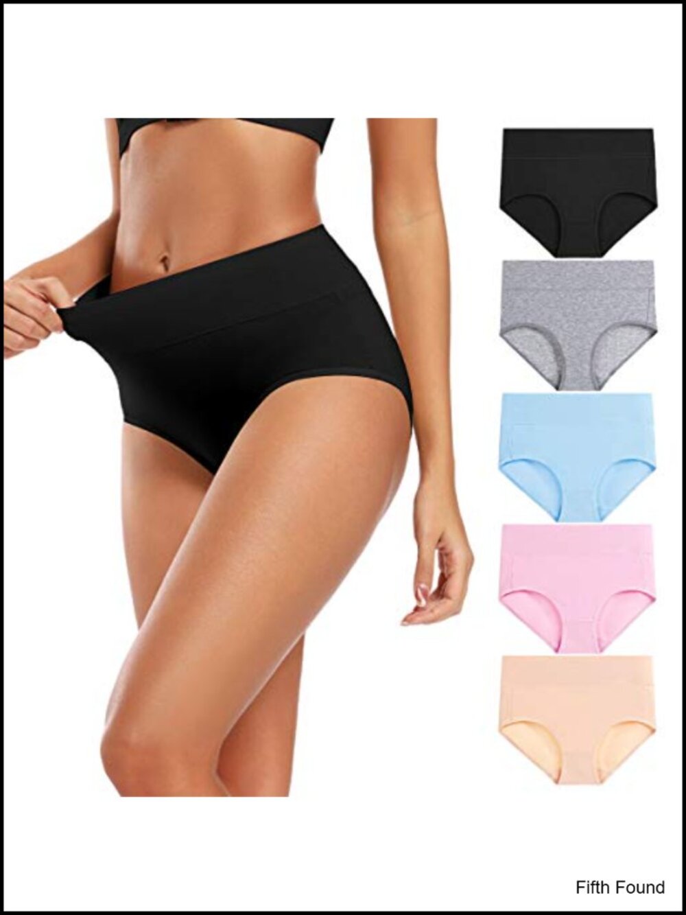Women's Cotton High Waisted Full Coverage Brief Panties 5-Pack